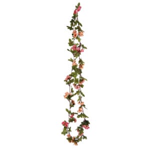 Artificial rose bud leaf garland