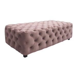 Pink Velvet Button Ottoman