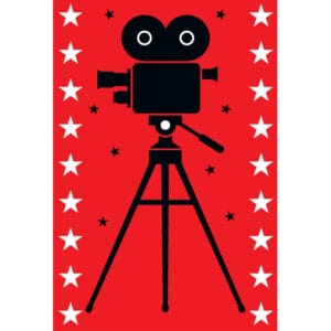 Standard Camera On Tripod (left) Backdrop Hire Melbourne
