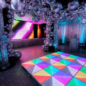 Silver 70s disco party