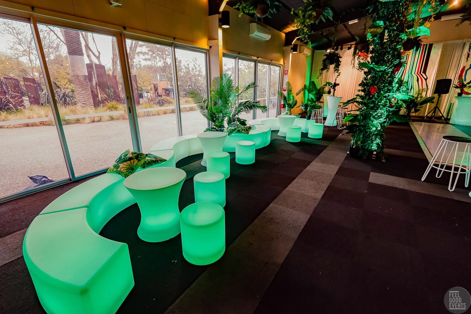 Illuminated LED Bench Hire Feel Good Events Melbourne