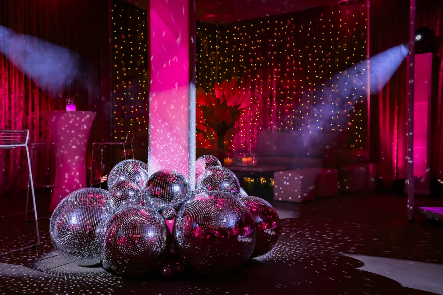 Mirror balls disco balls lighting hire
