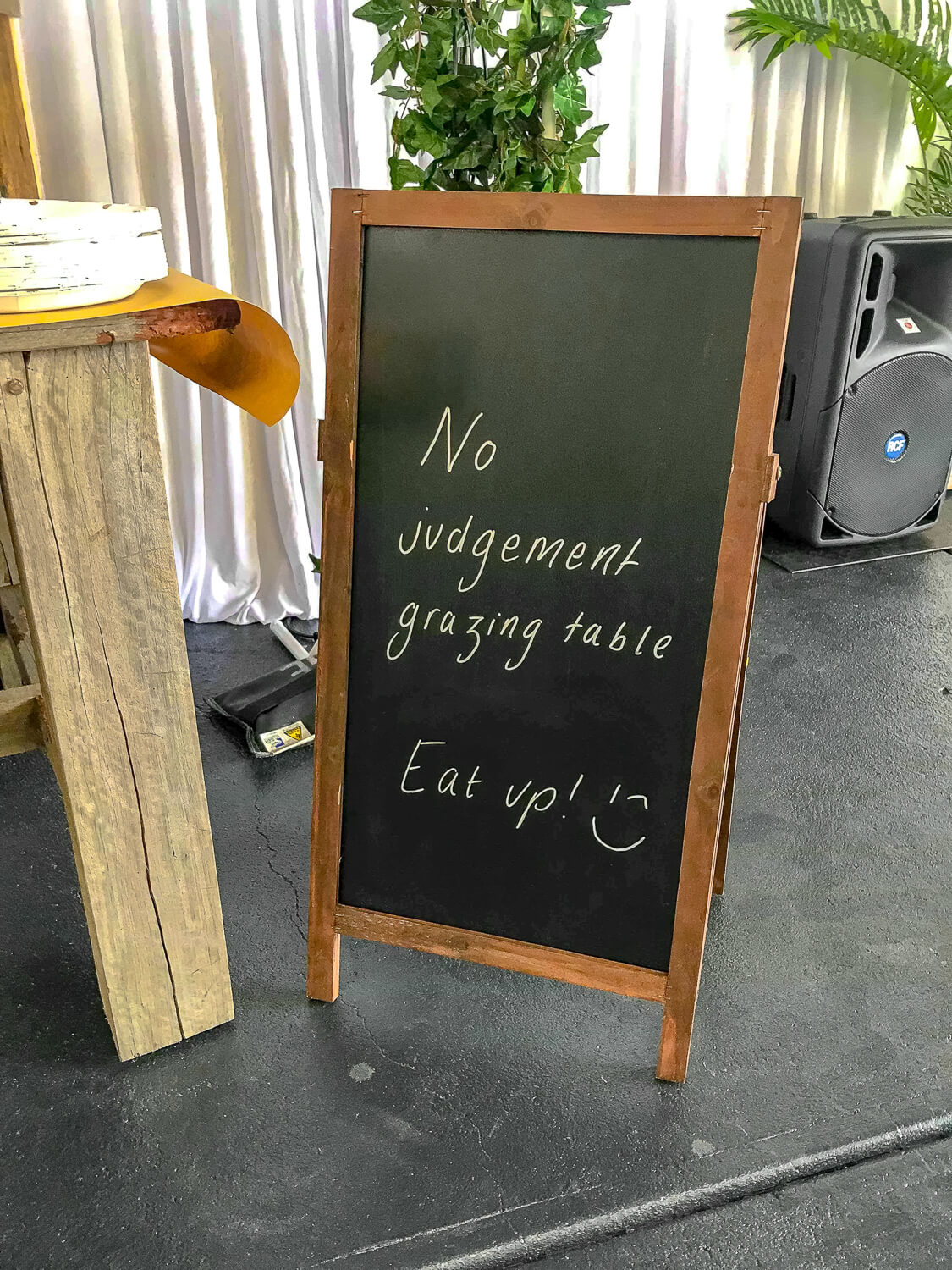 chalk board hire melbourne at engagement party