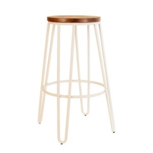 White Timber Hairpin Stool