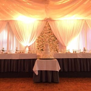table backdrops bridal hire