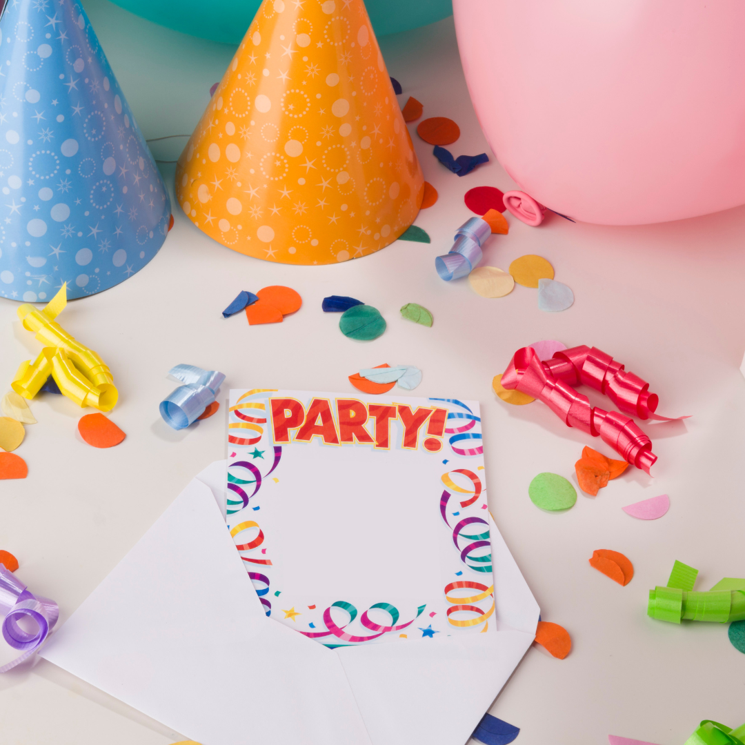 colourful party invitation