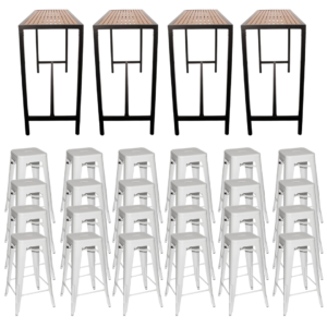 Event furniture bundle 1 with white stools