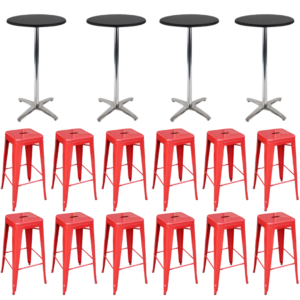 event furniture bundle 3 with red stools