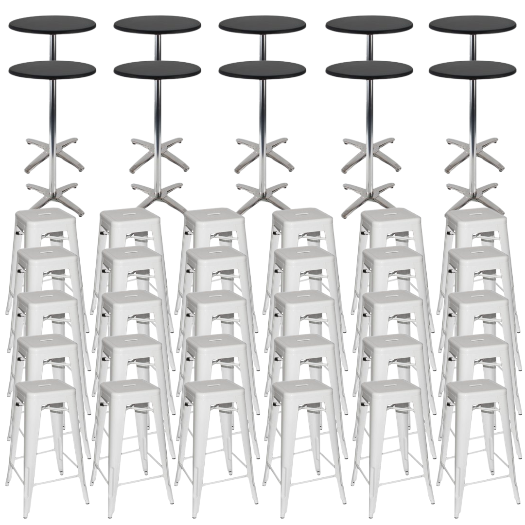 event furniture bundle 5 with white stools