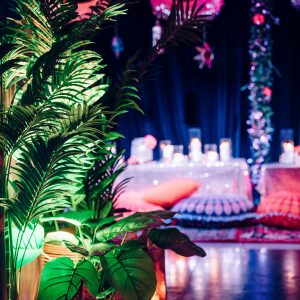 arabian nights themed event draping and artificial plants