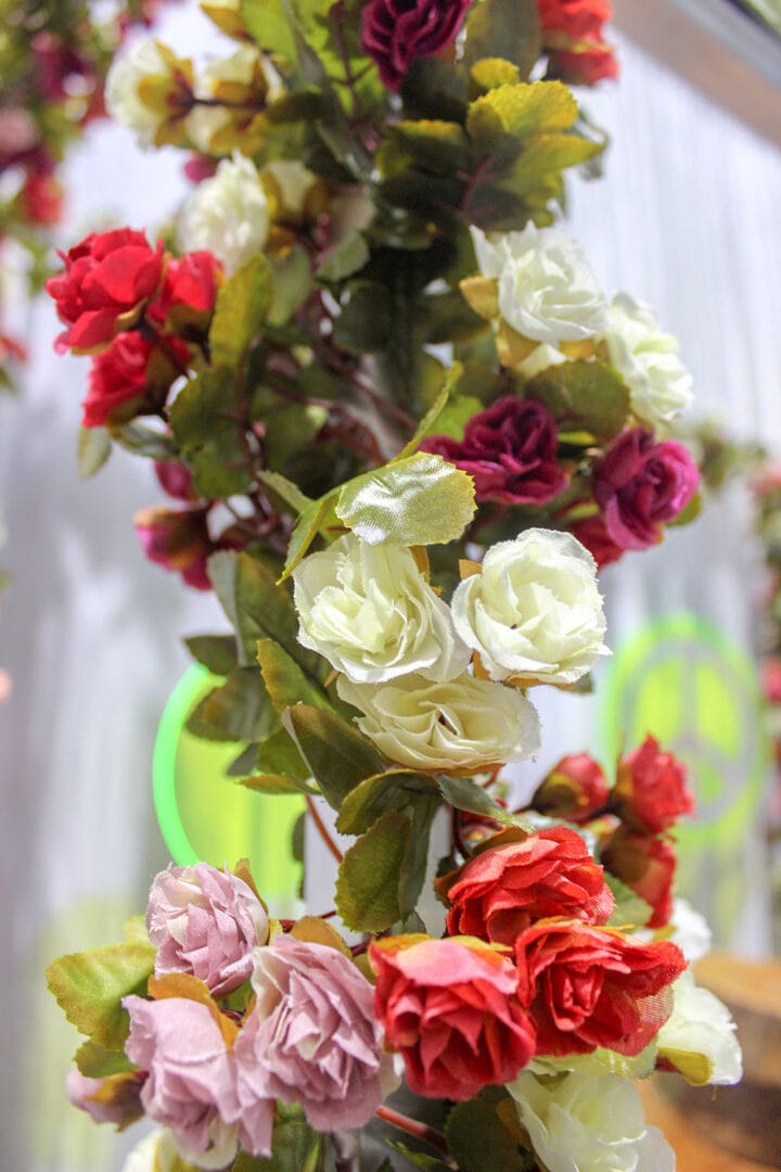 Rose Bud Leaf Garland Hire Feel Good Events Melbourne
