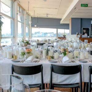 Wedding Table with Glass Vases with Candles Hire Melbourne