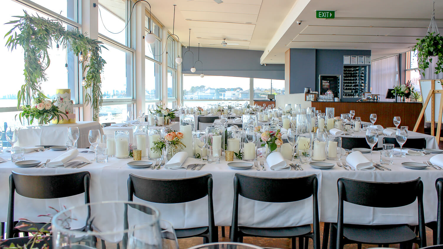 Wedding Table with Glass Vases with Candles Hire Melbourne