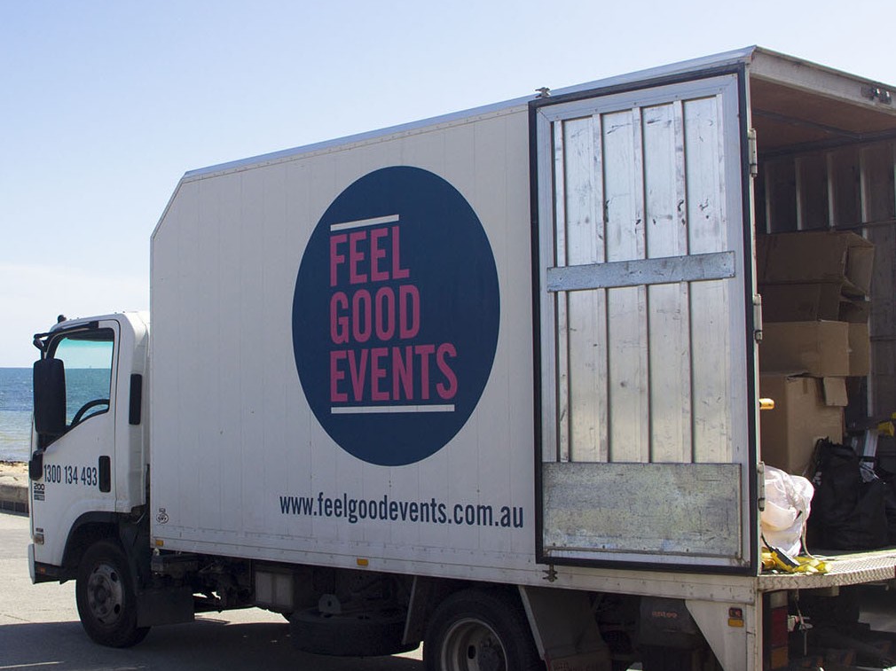 Feel Good Events Delivery & Setup Party Hire Truck Melbourne
