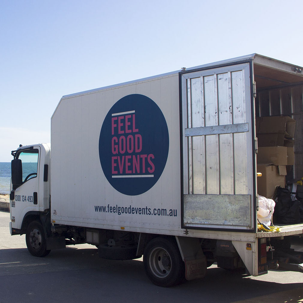 Feel Good Events Delivery & Setup Party Hire Truck Melbourne