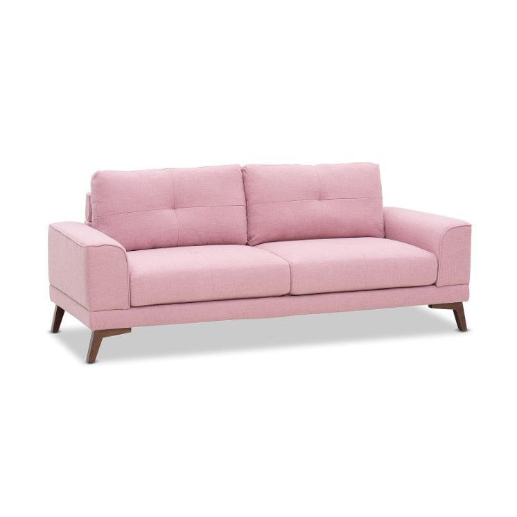 Taylor 3 Seater Sofa Hire Melbourne - Pink - Side View - Feel Good Events