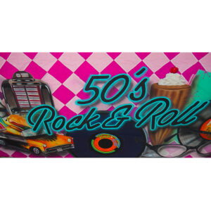 Large Rock and Roll Backdrop Hire Melbourne