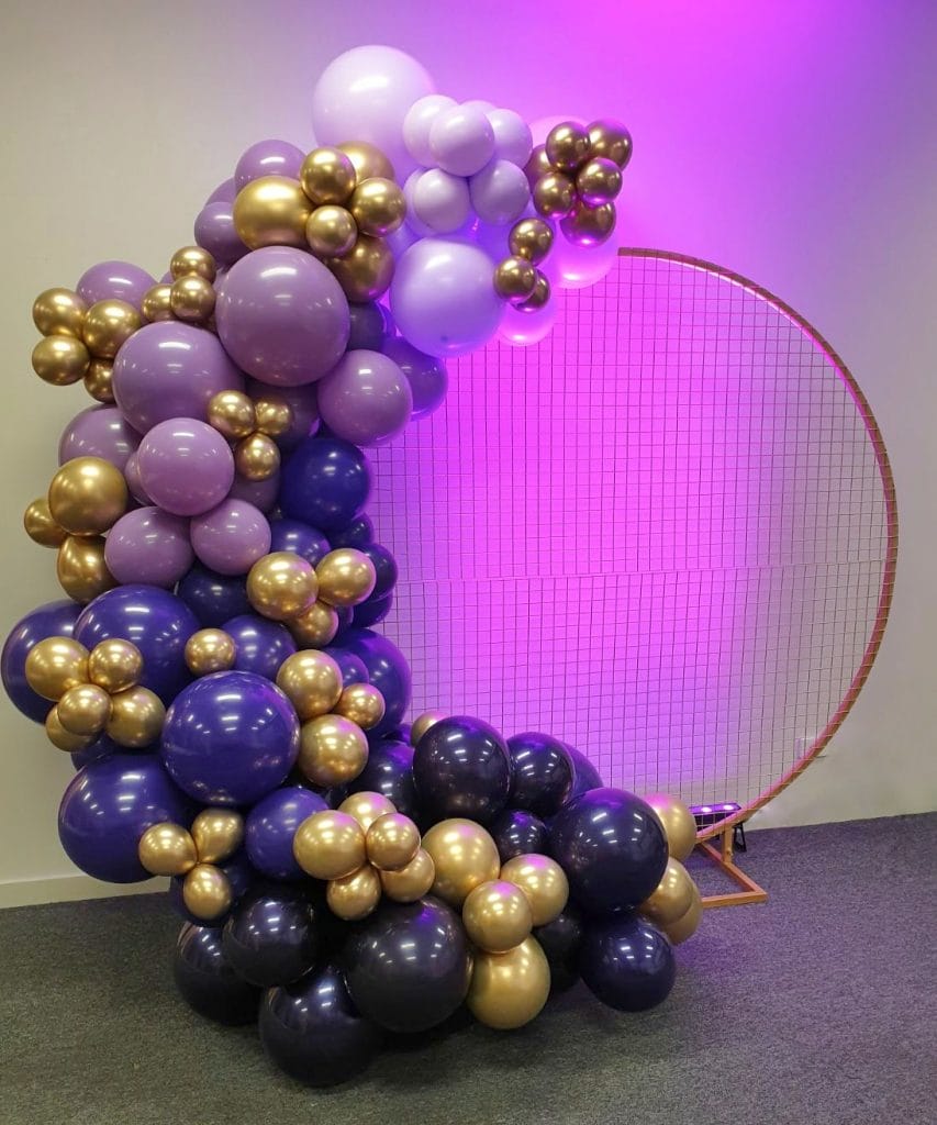 Gold Round Mesh Flower Stand Hire Feel Good Events