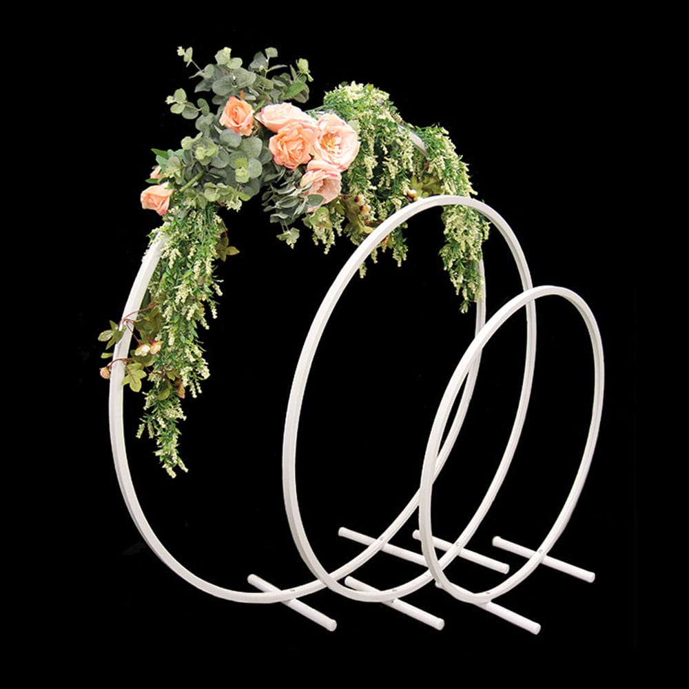 White Hoop Flower Stand Hire Feel Good Events Melbourne