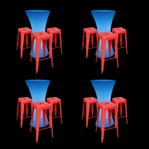 illuminated furniture bundle 5 with red stools