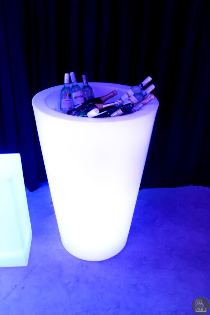 LED High Round Ice Bucket Hire Feel Good Events Melbourne