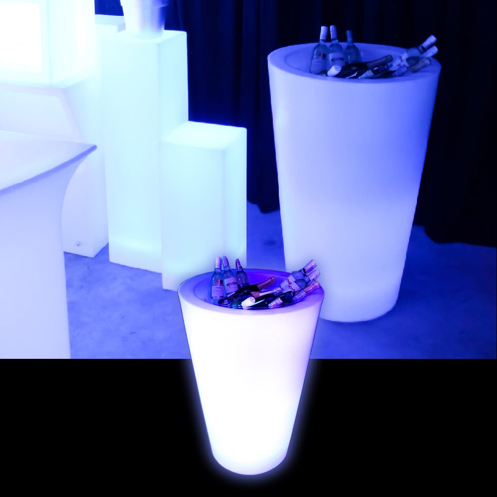 LED High Round Ice Bucket Hire Feel Good Events Melbourne