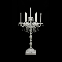 White Candelabra Hire with candles