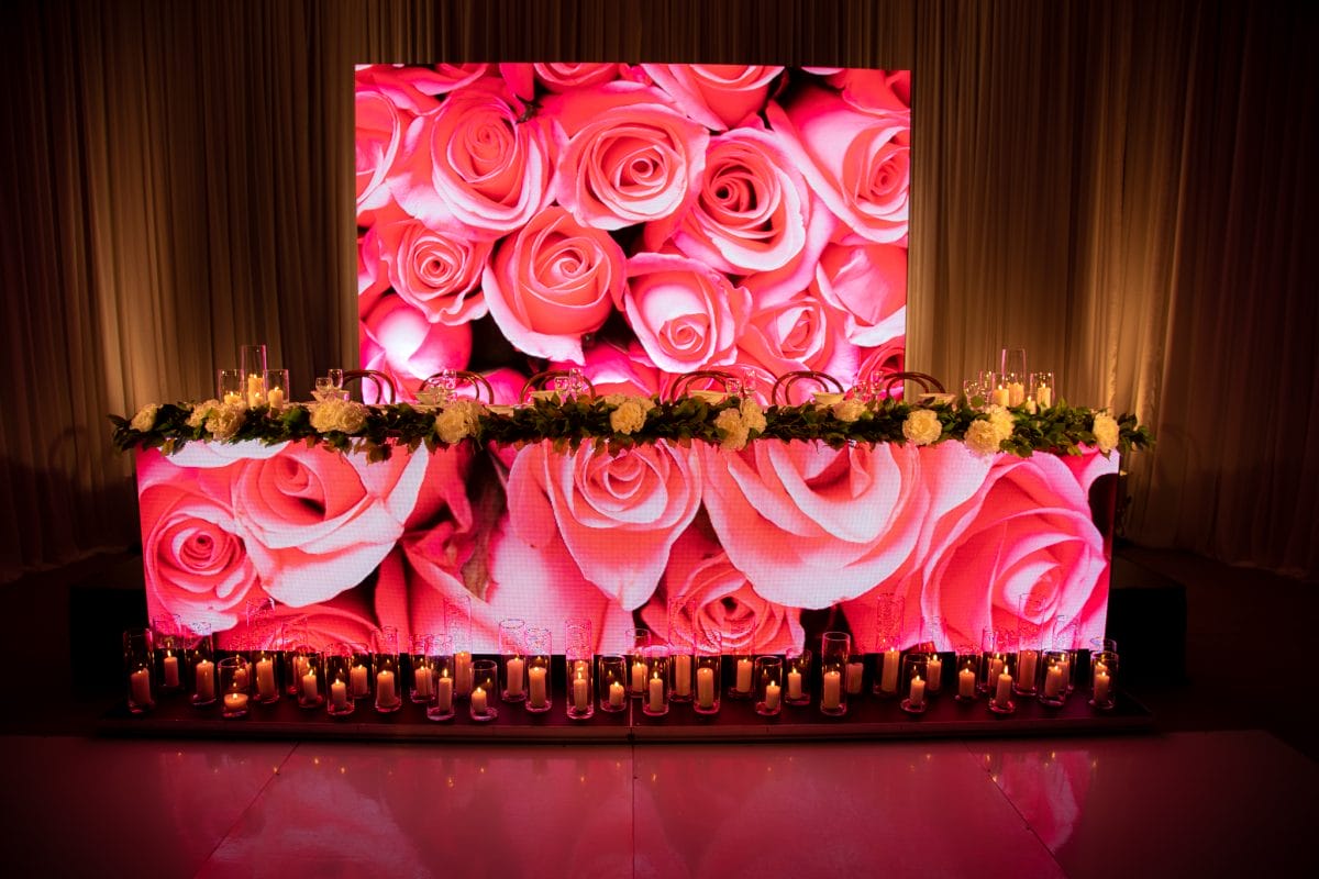 Bridal Table Backdrop Led Video Screen Feel Good Events