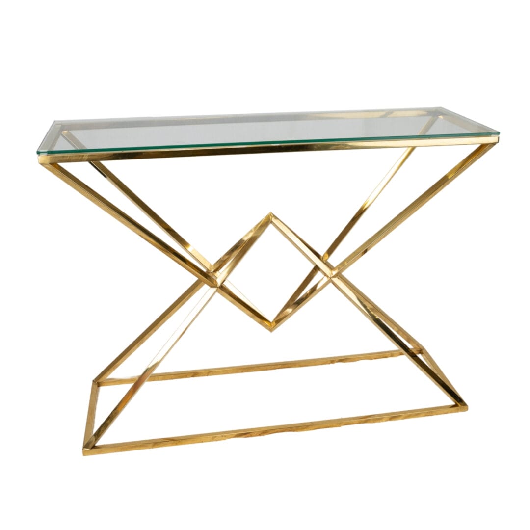 Gold Rectangle Peak Table Table & Furniture Hire Melbourne