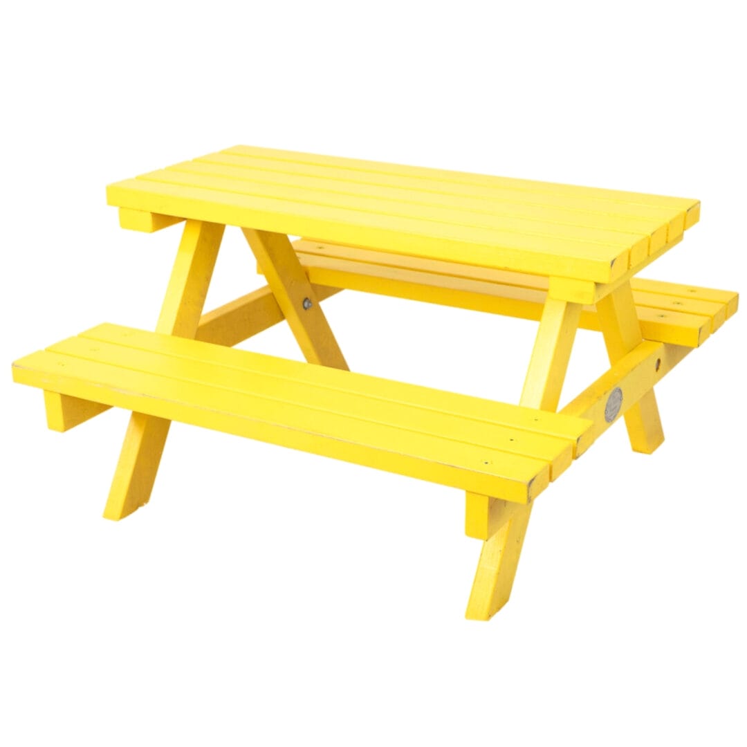 Kids Picnic Tables Yellow, Green, Blue & Pink Hire Party Hire