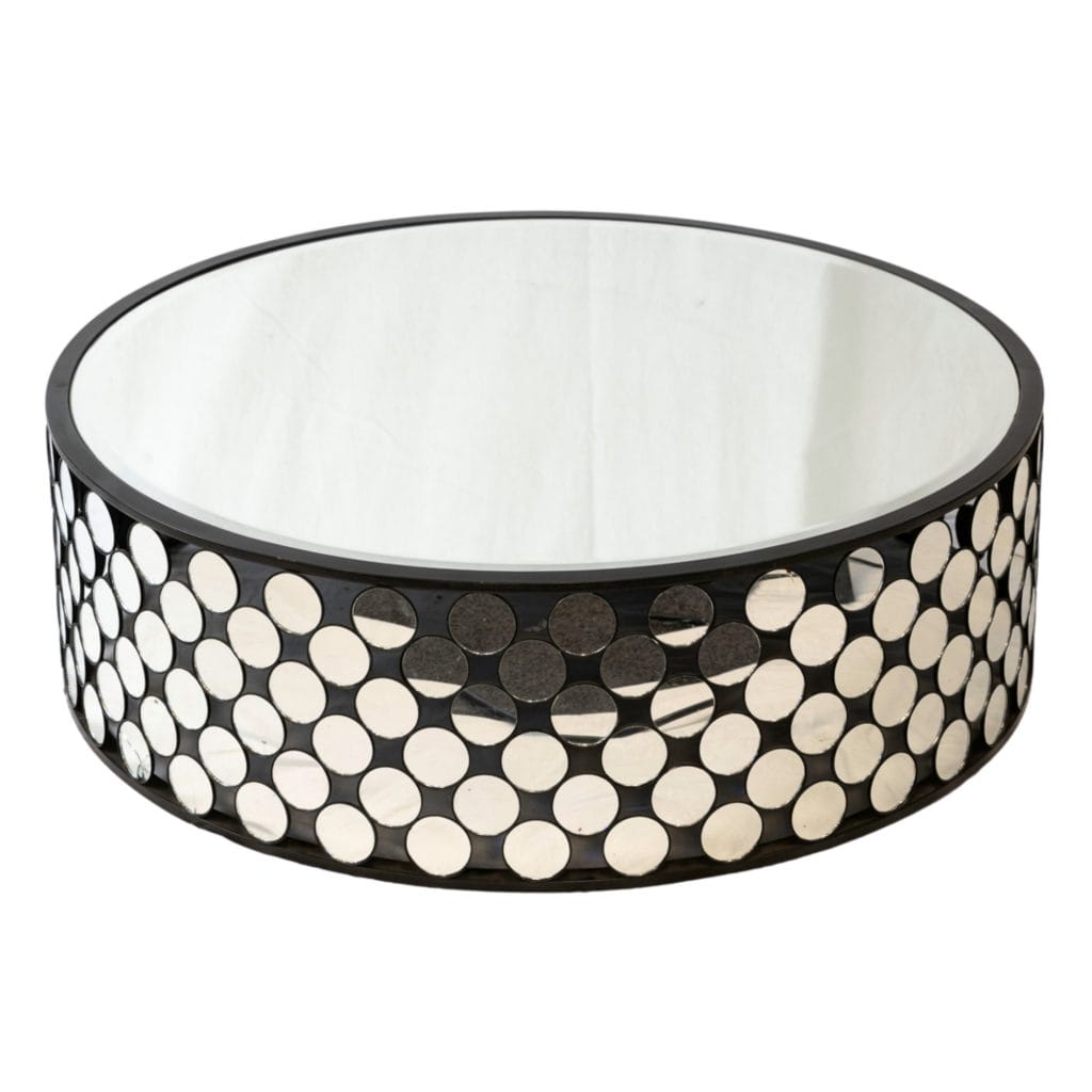 Round Mirror Coffee Table Hire Wedding Furniture Hire Melbourne