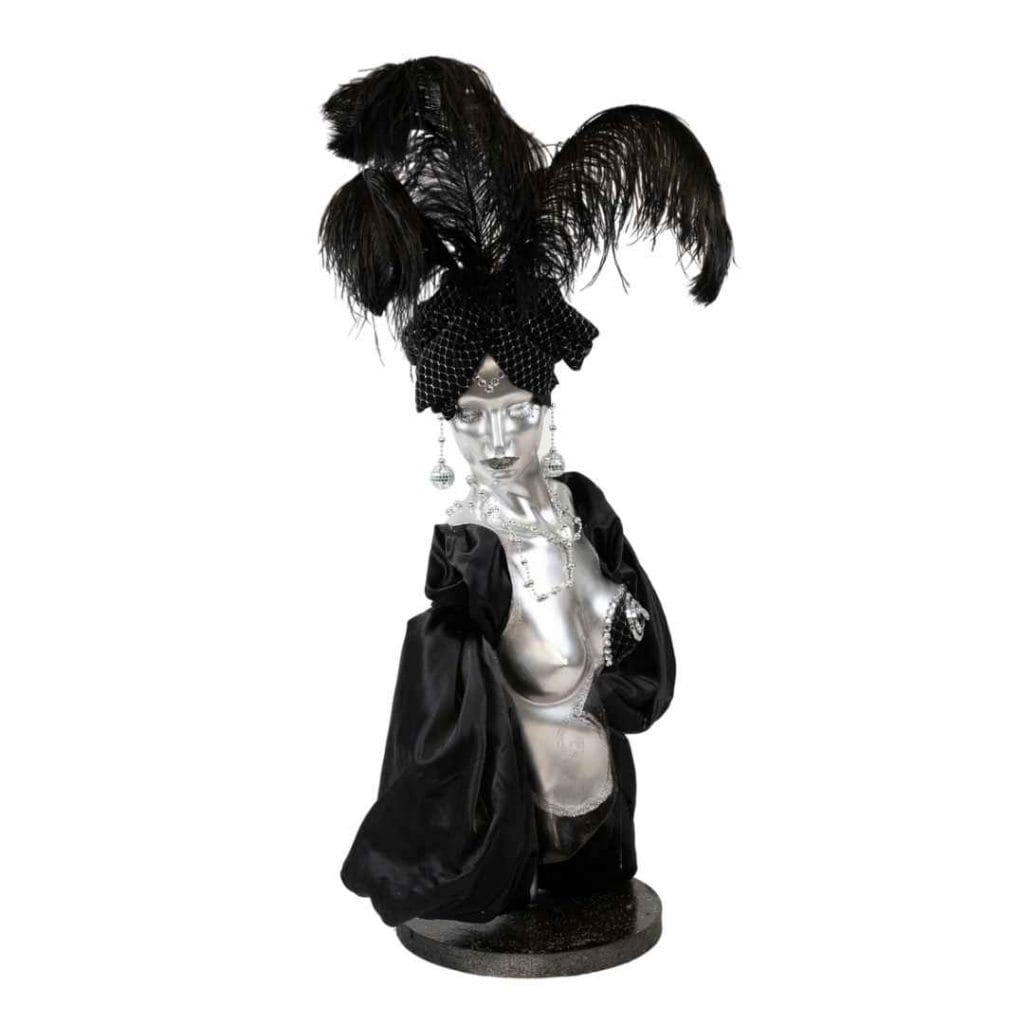 Mannequin with Black Feathers Props & Décor Hire Melbourne