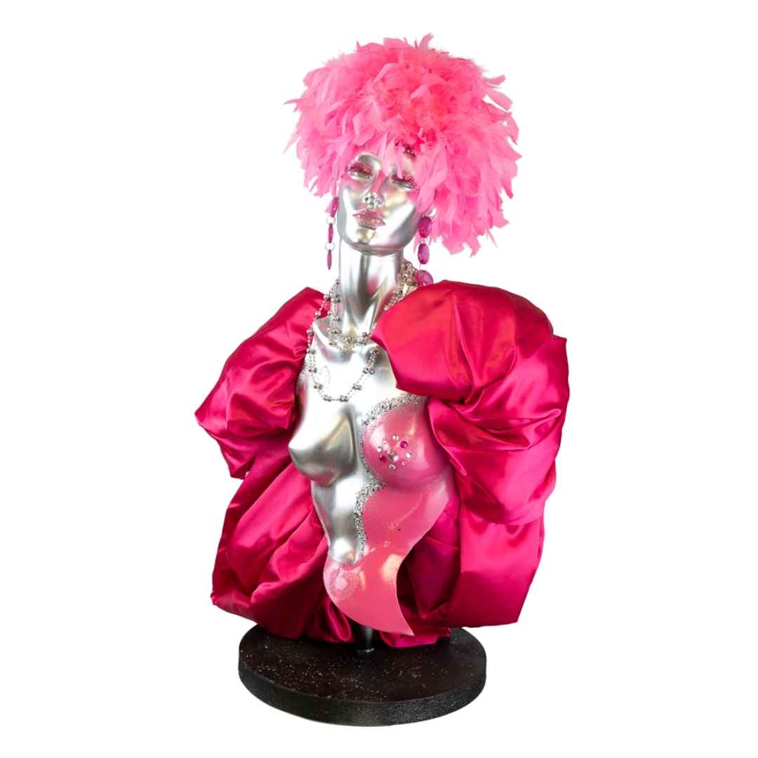 mannequin-pink-feather-style1-hire-melbourne-feel-good-events