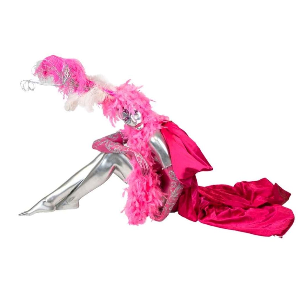 Pink Feather Sitting Mannequin Hire Party Props Hire Melbourne