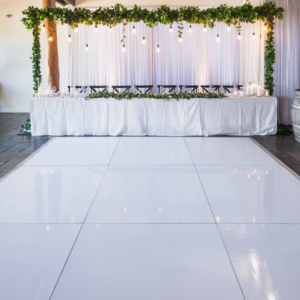 rustic wedding white dance floor