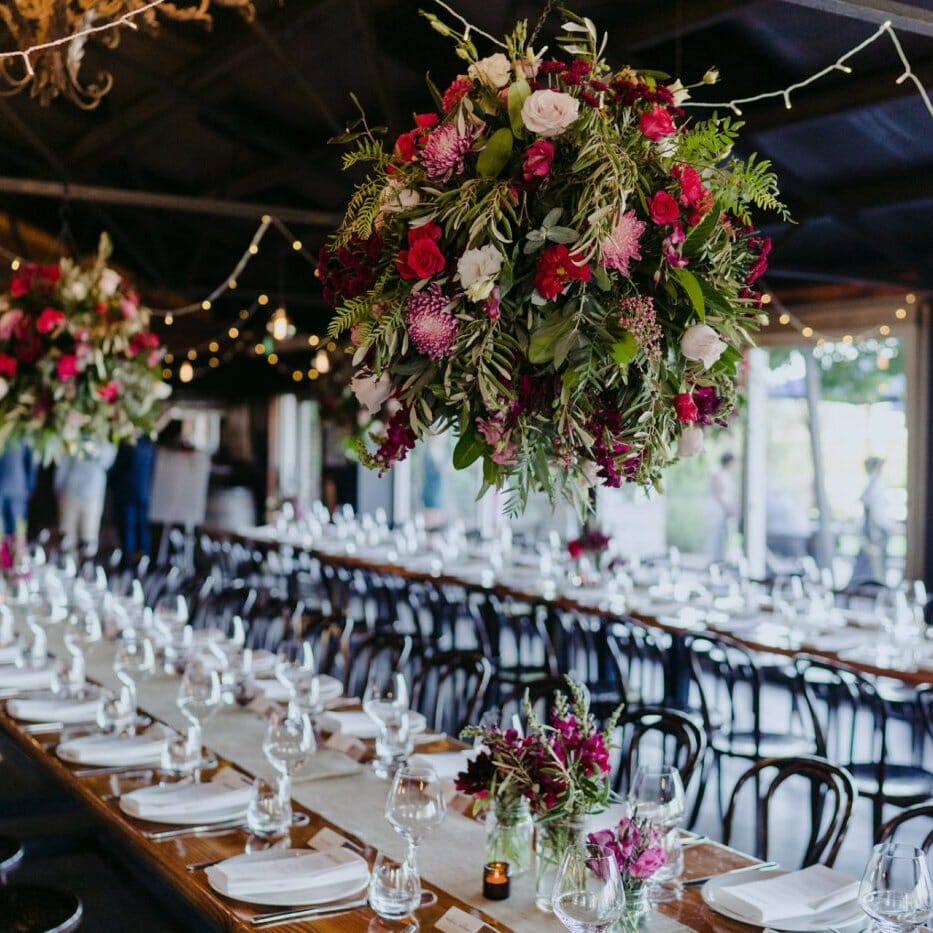 wedding venue floral installation