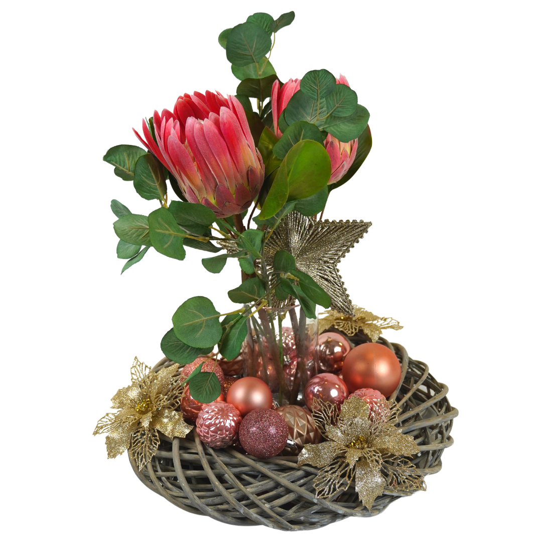 Christmas Centrepiece Pink Flower Feel Good Events
