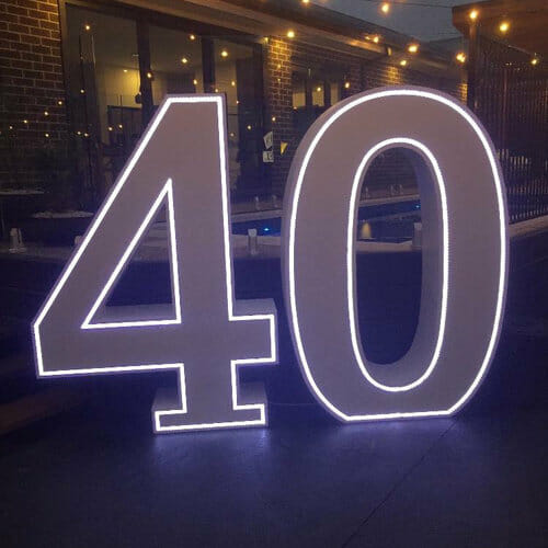 Large Light Up Numbers Feel Good Events Melbourne