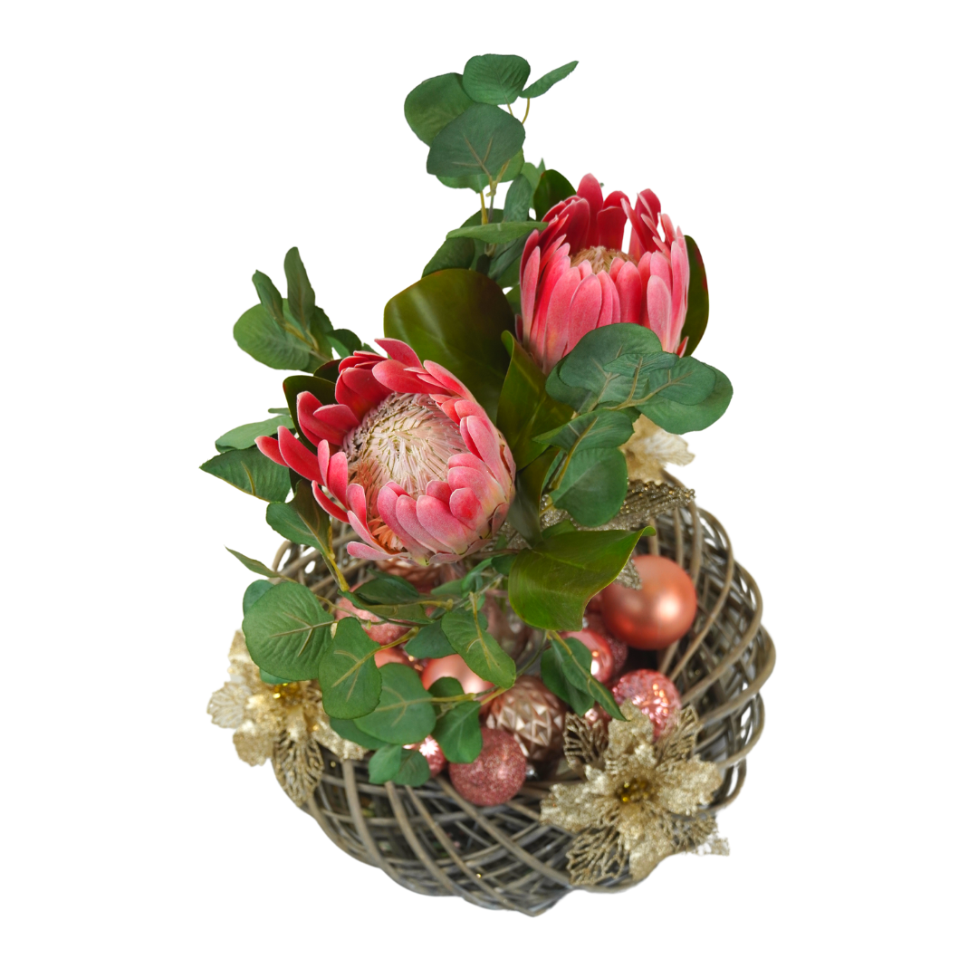 Christmas Centrepiece Pink Flower Feel Good Events