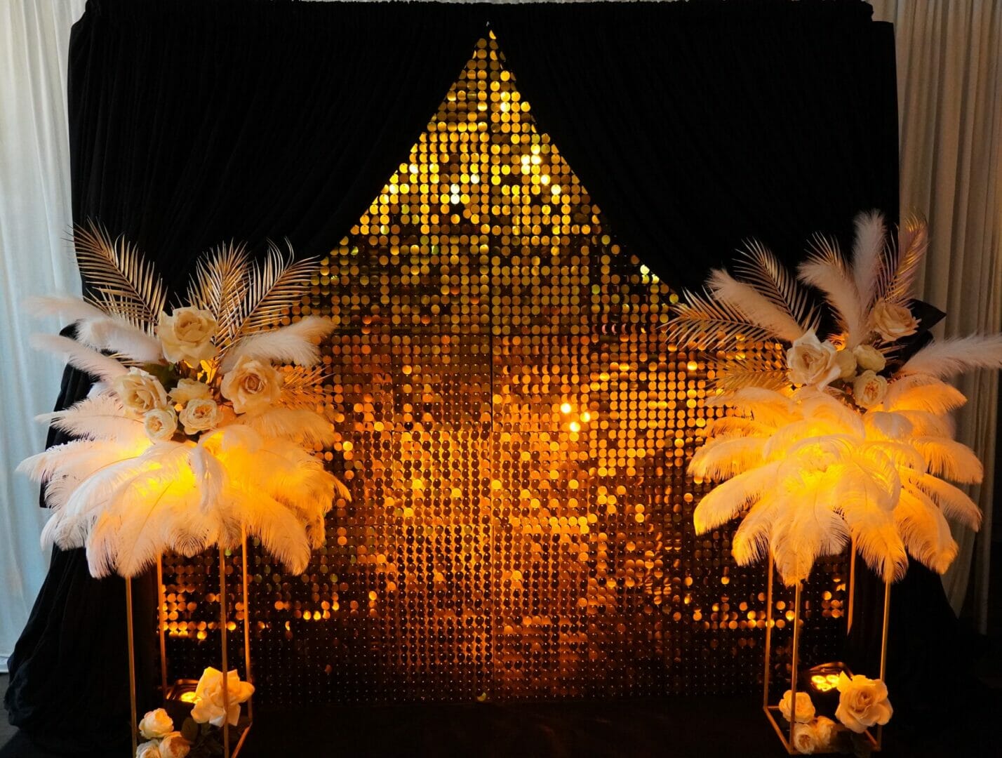 Black & Gold Sequin Backdrop Feel Good Events Melbourne