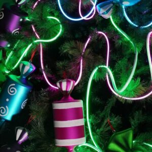 neon candy Christmas tree