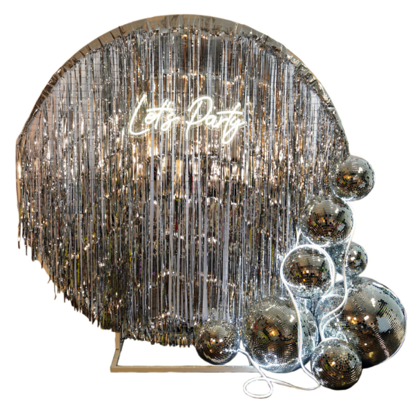 Let's Party Tinsel Backdrop Hire Feel Good Events Melbourne
