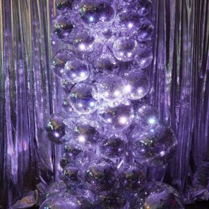 mirror ball tree with lighting