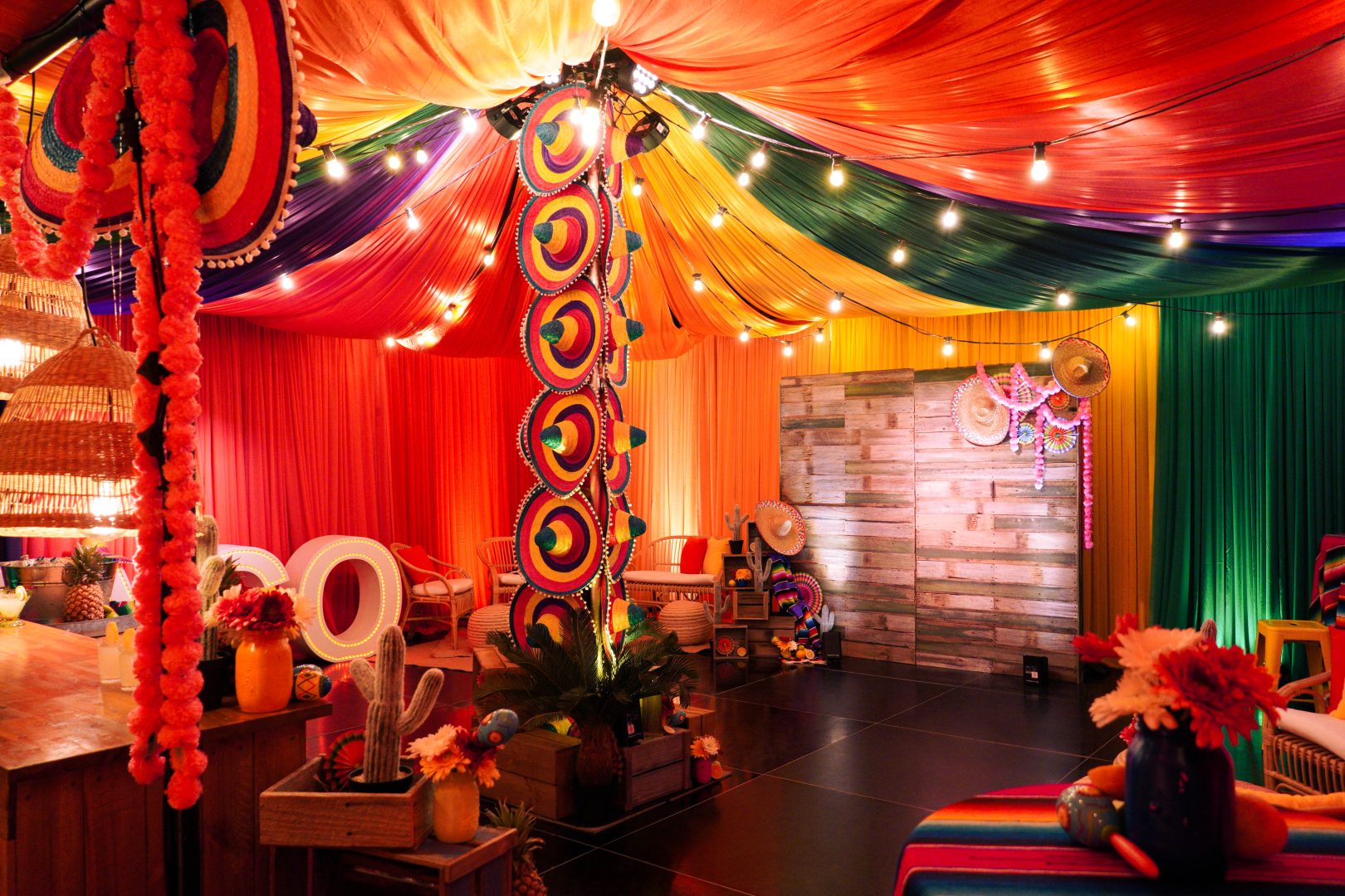 after shot of mexican fiesta party theme