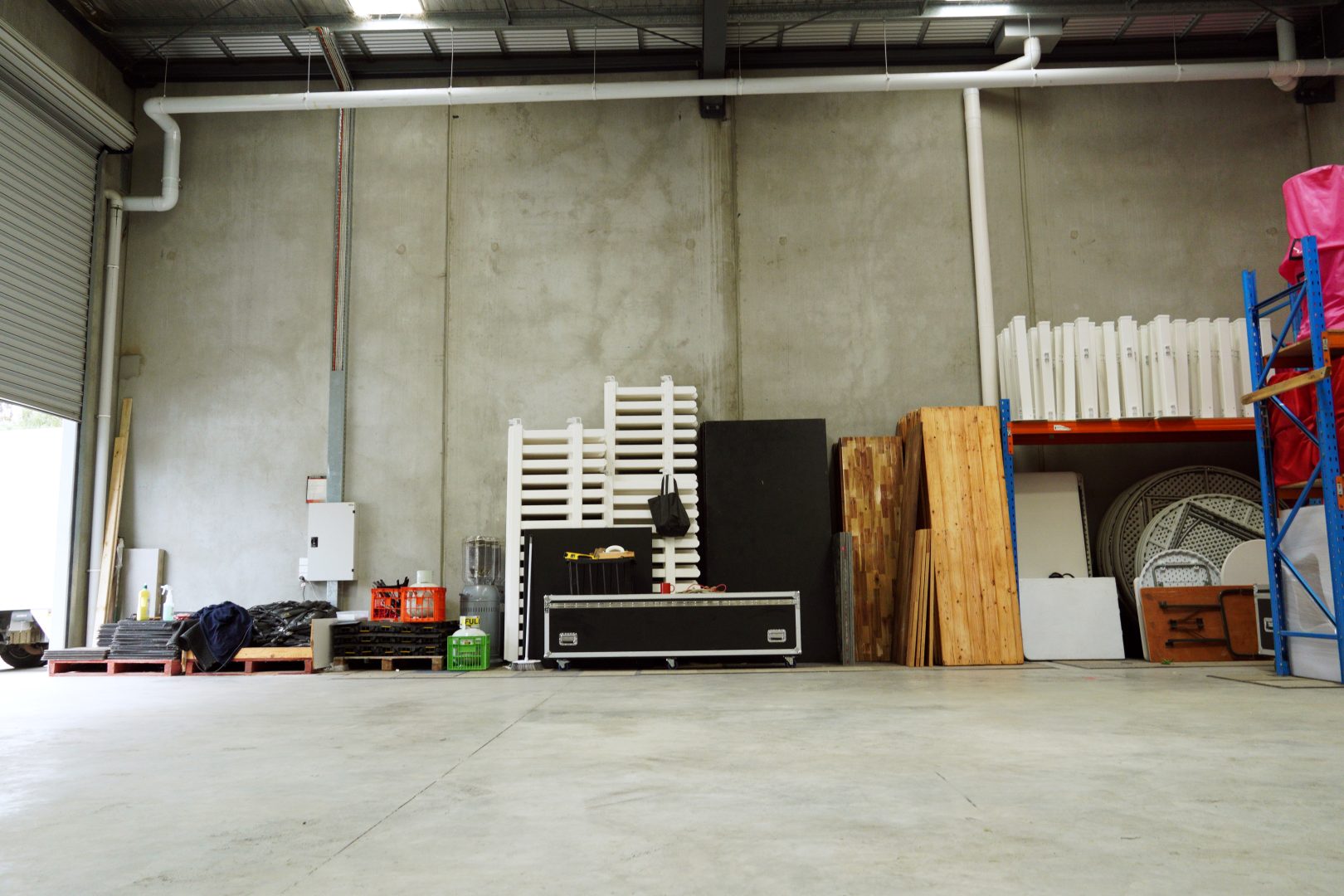 Empty warehouse - Black & Gold Theme before shot