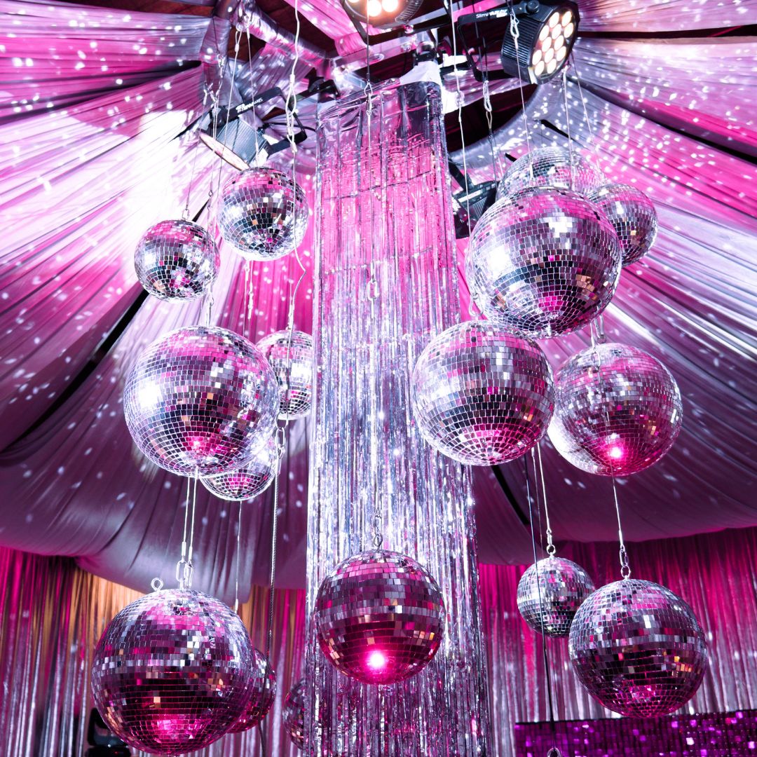 hire by party theme - pink disco dinner party