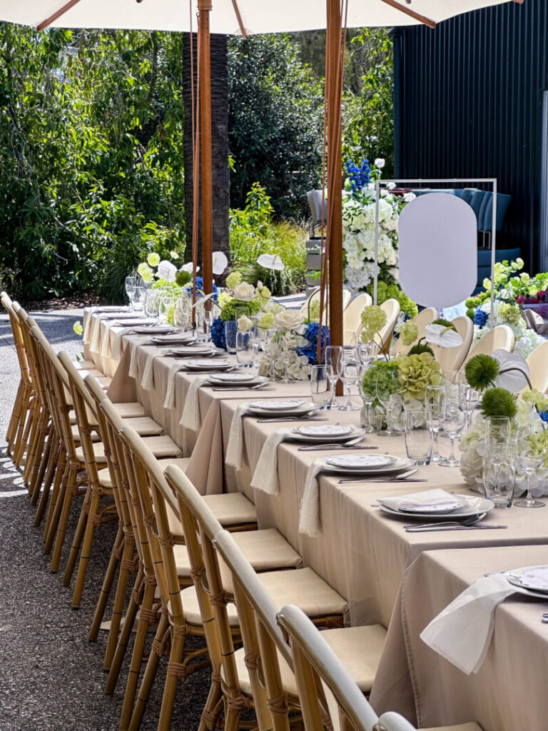 Blue & Green Wedding Style - reception tables