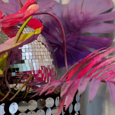 Neon Disco Floral Centrepiece