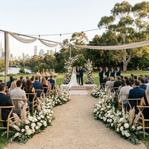 ceremony aisle trends 2025, wedding ceremony ytends 2026, wedding ceremony aisle, curved aisle wedding ceremony, Melbourne weddings